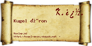 Kugel Áron névjegykártya